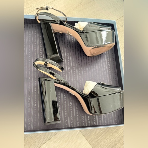 Prada Black Patent Leather Platform Heels - Picture 6 of 11